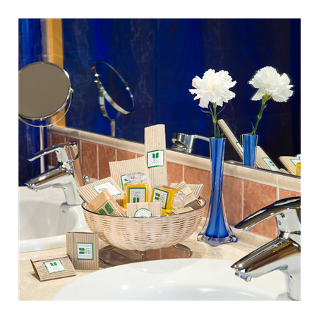 BONNETS DOUCHE, ÉTUI RECYCLÉ  8x7,5x2,5 CM TRANSPARENT PE (100 UNITÉ)