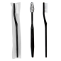 BROSSES À DENTS EN SACHETS  15,5x1x1,5 CM NOIR PS (100 UNITÉ)