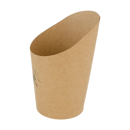 GOBELETS A FRITES OUVERTS 'FEEL GREEN' 9 OZ - 270 ML 200 + 25PE G/M2 Ø7x10,5 CM MARRON CARTON (100 UNITÉ)