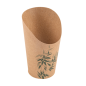 GOBELETS A FRITES OUVERTS 'FEEL GREEN' 16 OZ - 480 ML 200 + 25PE G/M2 Ø8,5x13,5 CM MARRON CARTON (50 UNITÉ)