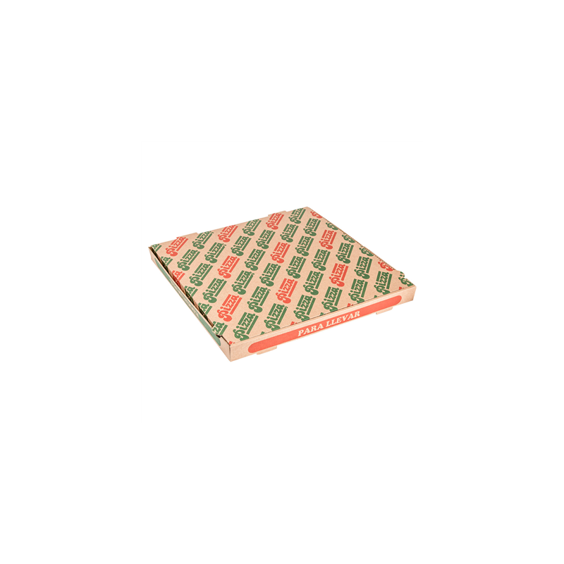 BOÎTES PIZZA MICROCANNELURE  350 G/M2 40x40x3,5 CM NATUREL CARTON (100 UNITÉ)