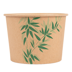 POTS 'FEEL GREEN' 500 ML 280 + 18 PE G/M2 Ø11x8,2 CM MARRON KRAFT (500 UNITÉ)