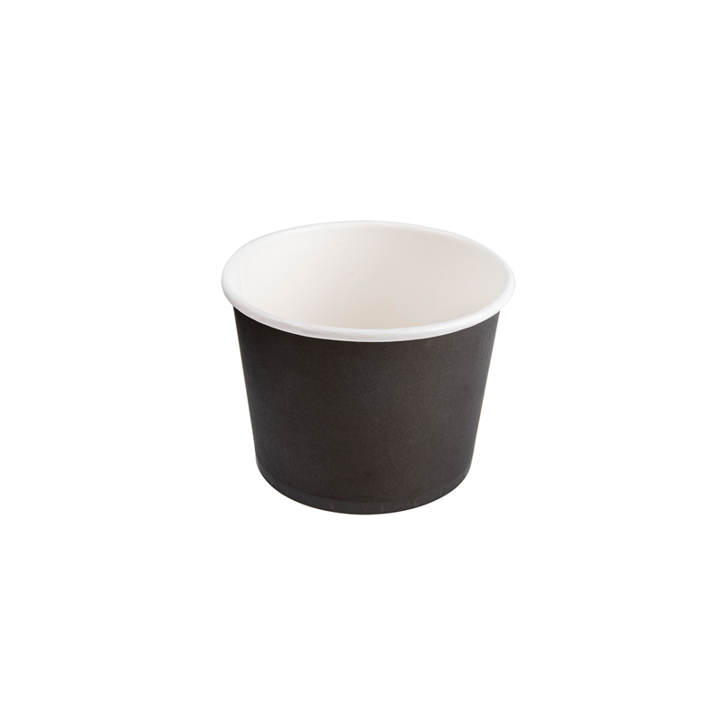 POTS 500 ML 280 + 18 PE G/M2 Ø11x8,2 CM NOIR CARTON (500 UNITÉ)