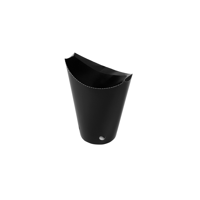 GOBELETS À FRITES AVEC FERMETURE 12 OZ - 360 ML 220 + 18PE G/M2 6,7x12,5 CM NOIR CARTON (100 UNITÉ)