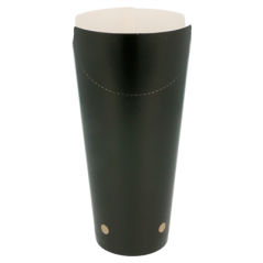GOBELETS À FRITES AVEC FERMETURE 22 OZ - 660 ML 220 + 18PE G/M2 8,5x18 CM NOIR CARTON (50 UNITÉ)