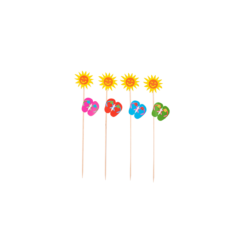 DÉCORS POUR GLACES "ÉTÉ"  20 (h) CM ASSORTI BOIS (100 UNITÉ)