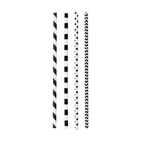 PAILLES DROITES À FRANGES ET À POIS