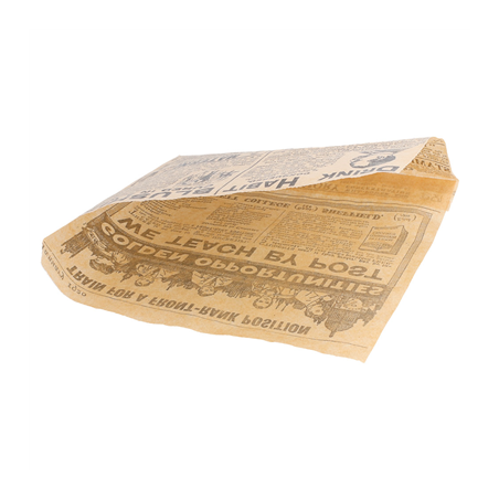 PAPIER INGRAISSABLES OUVERT 2 CÔTÉS FAST FOOD 'TIMES' 32 G/M2 16x16,5 CM NATUREL PARCH.INGRAISSABLE (500 UNITÉ)