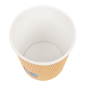 GOBELETS BOISSONS CHAUDES DOUBLE PAROI, ONDULÉ 180 ML 260 + 250 + 18 PE G/M2 Ø7,2/5,3x7,8 CM MARRON CARTON (1000 UNITÉ)