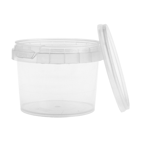 RÉCIPIENTS INVIOLABLES + COUVERCLES 120 ML Ø 6,9x5,2 CM TRANSPARENT PP (1000 UNITÉ)