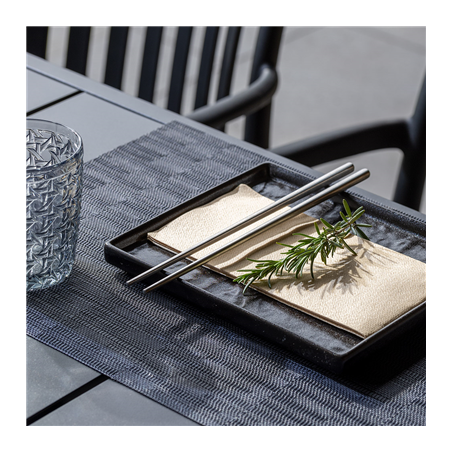 SETS DE TABLE TRAME  45X30 CM NOIR PVC (12 UNITÉ)