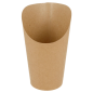 GOBELETS A FRITES OUVERTS 16 OZ - 480 ML 200 + 25PE G/M2 Ø8,5x13,5 CM MARRON CARTON (50 UNITÉ)