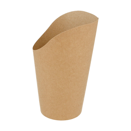 GOBELETS A FRITES OUVERTS 16 OZ - 480 ML 200 + 25PE G/M2 Ø8,5x13,5 CM MARRON CARTON (50 UNITÉ)