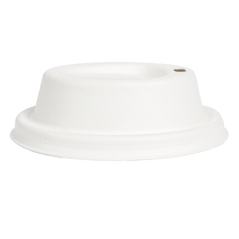 COUVERCLES POUR GOBELETS À CAFÉ 240 ML 'BIONIC'  Ø 8 CM BLANC BAGASSE (1000 UNITÉ)