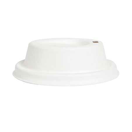 COUVERCLES POUR GOBELETS À CAFÉ 240 ML 'BIONIC'  Ø 8 CM BLANC BAGASSE (1000 UNITÉ)
