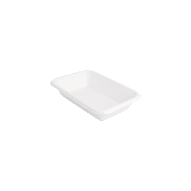 PLATEAUX 'BIONIC' 425 ML 18x12x3,5 CM BLANC BAGASSE (600 UNITÉ)
