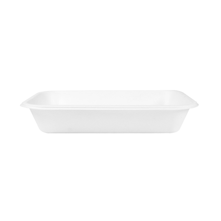 PLATEAUX 'BIONIC' 710 ML 21,5x14x3,7 CM BLANC BAGASSE (600 UNITÉ)