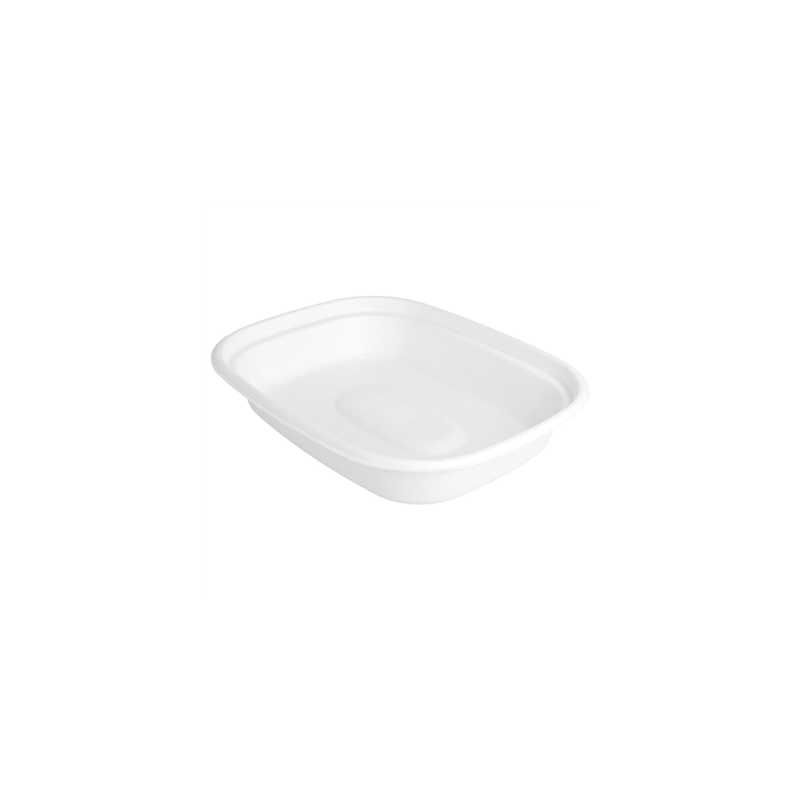 PLATEAUX 'BIONIC' 1100 ML 23,1x18,2x4,3 CM BLANC BAGASSE (300 UNITÉ)