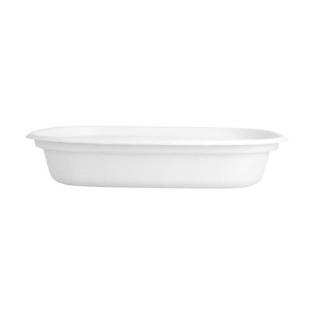 PLATEAUX 'BIONIC' 1100 ML 23,1x18,2x4,3 CM BLANC BAGASSE (300 UNITÉ)