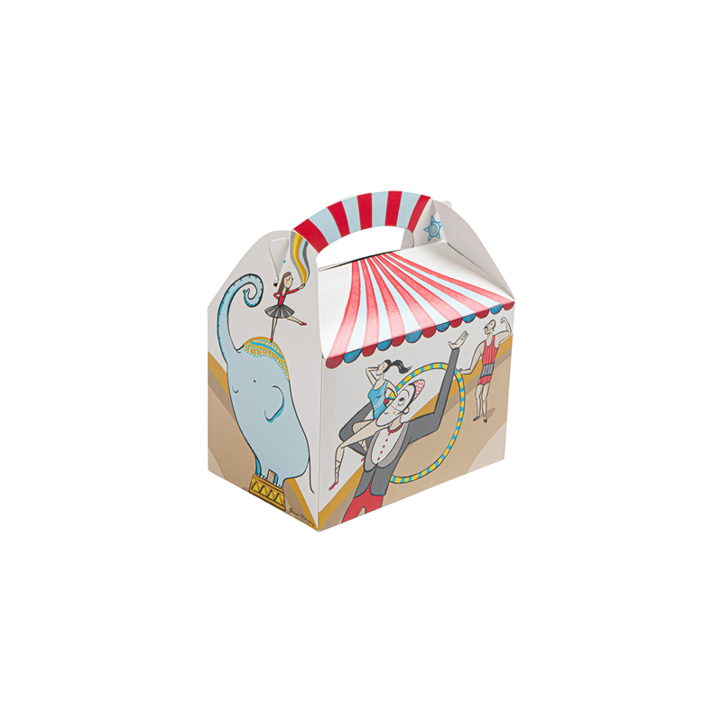 BOÎTES MENU ENFANT 'CIRCUS' 320 G/M2 15,50x10,50x17,50 CM QUADRICHROMIE CARTON (300 UNITÉ)