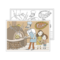 SETS DE TABLE COLORIAGE "PIZZA"