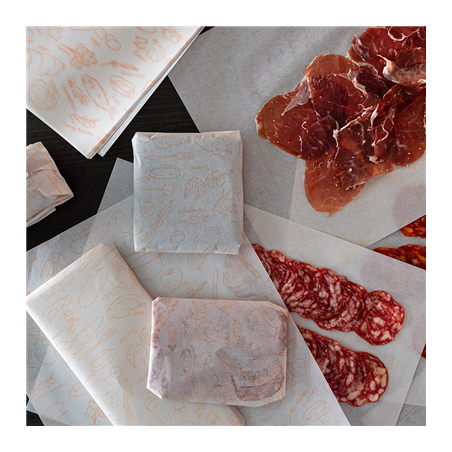 PAPIER ALIMENTAIRE INGRAISSABLE 'DELI' 35 G/M2 35x26 CM BLANC PARCH.INGRAISSABLE (500 UNITÉ)