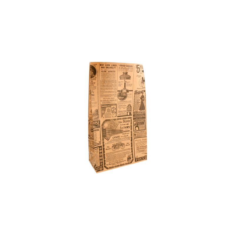 SACS SOS SANS ANSES 'TIMES' 70 G/M2 20+9x34,5 CM NATUREL KRAFT (500 UNITÉ)