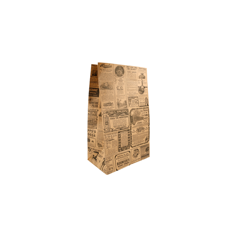 SACS SOS SANS ANSES 'TIMES' 70 G/M2 22+14x37 CM NATUREL KRAFT (500 UNITÉ)
