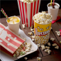 SACS SOS POP CORN 'STRIPES' 2,5 L-85 OZ 80 G/M² 14+8x24 CM NATUREL PARCH.INGRAISSABLE (500 UNITÉ)
