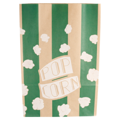 SACS SOS POP CORN 'STRIPES' 5 L-170 OZ 80 G/M² 20+9x29,5 CM NATUREL PARCH.INGRAISSABLE (500 UNITÉ)
