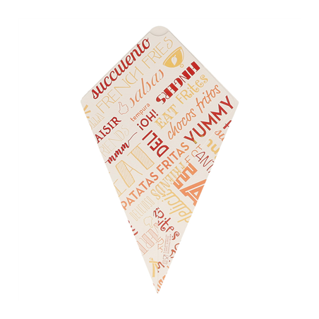 CORNETS AVEC LANGUETTES 'THEPACK PAROLE' 100 G 230 G/M2 21x12,5 CM BLANC CARTON ONDULÉ NANO-MICRO (1600 UNITÉ)