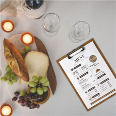 PLANCHE PORTE MENU AVEC PINCE