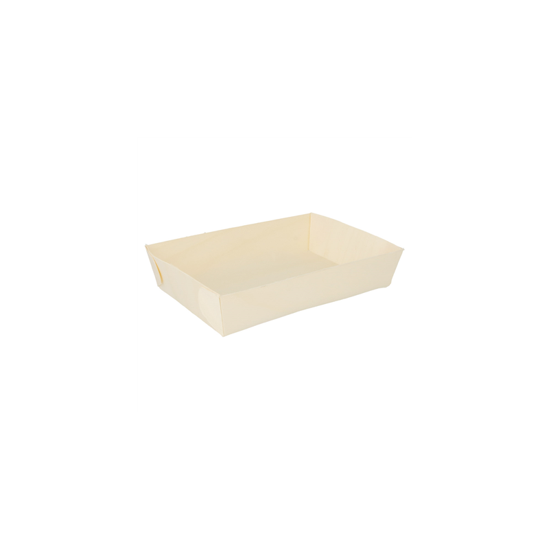 BARQUETTES RECTANGULAIRES  19x13x4 CM NATUREL BOIS (100 UNITÉ)