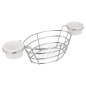 CORBEILLES OVALES + 2 POTS  26x10x5,3 CM CHROME ACIER (6 UNITÉ)