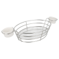 CORBEILLES OVALES + 2 POTS  32,5x15x5,8 CM CHROME ACIER (6 UNITÉ)