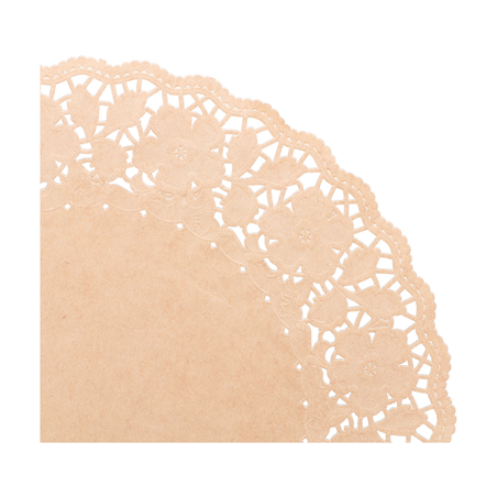 DENTELLES RONDES AJOURÉES  40 G/M2 Ø 42 CM NATUREL KRAFT (250 UNITÉ)