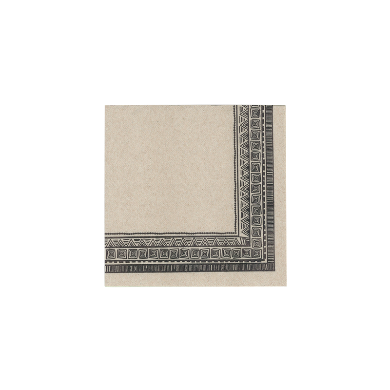 SERVIETTES ECOLABEL 'DOUBLE POINT - NAIROBI' 18 G/M2 40x40 CM NATUREL OUATE RECYCLÉE (1200 UNITÉ)