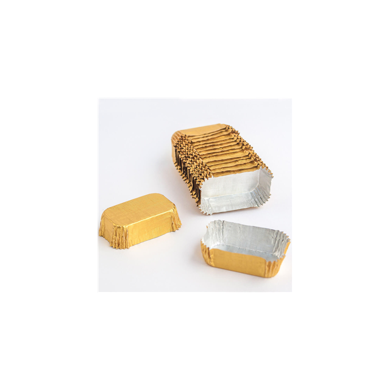 CAPSULES 'PETITS FOURS'  4,7x3,7x1,5 CM DORE ALUMINIUM (1000 UNITÉ)