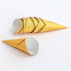 CÔNES 'PETITS FOURS'  5,8x2,2 CM DORE ALUMINIUM (3500 UNITÉ)