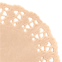 DENTELLES RONDES AJOURÉES  40 G/M2 Ø 9 CM NATUREL KRAFT (250 UNITÉ)