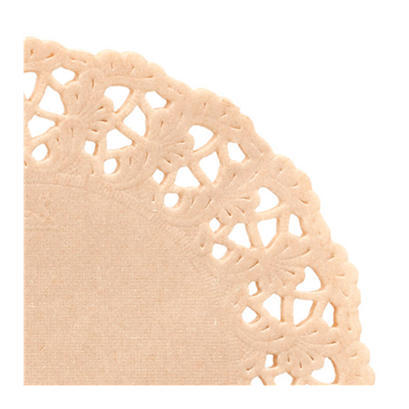 DENTELLES RONDES AJOURÉES  40 G/M2 Ø 11,5 CM NATUREL KRAFT (250 UNITÉ)