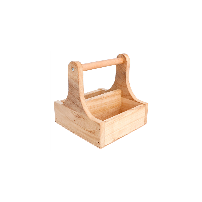 BOÎTE PRÉSENTATION AVEC ANSE  15x15,3x15 CM NATUREL BOIS (1 UNITÉ)