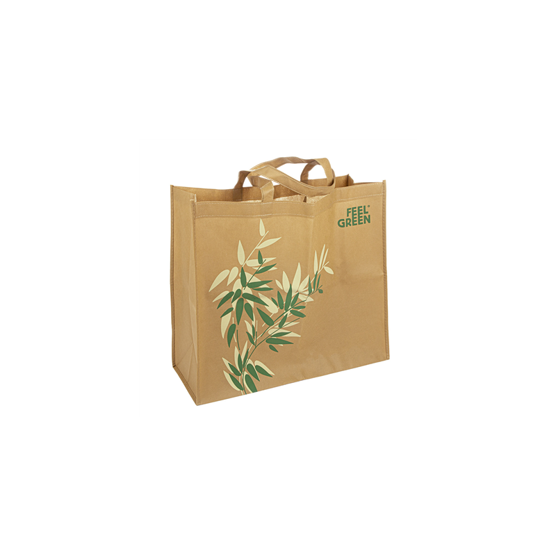 SACS RÉUTILISABLES 'FEEL GREEN' 80 G/M2 45+20x40 CM NATUREL SPUNBOND (50 UNITÉ)