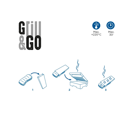 SACHETS 'GRILL&GO' 40 GR/M2 14+7x22 CM BLANC CELLULOSE (500 UNITÉ)