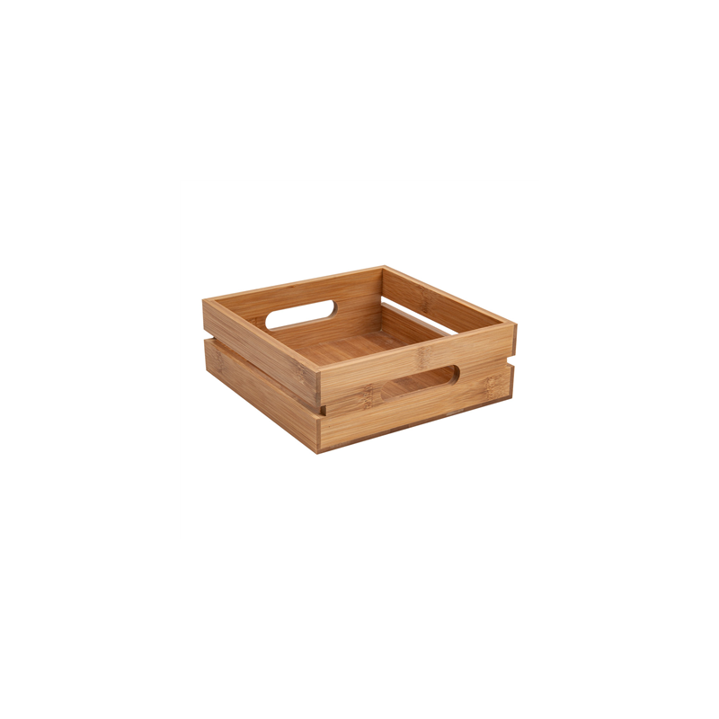 BOÎTE PORTABLE  20x20x7 CM NATUREL BAMBOU (1 UNITÉ)