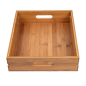 BOÎTE PORTABLE  32,5x26,5x7 CM NATUREL BAMBOU (1 UNITÉ)