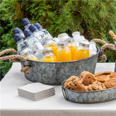 PLATEAU ROND POIGNÉES EN CORDE