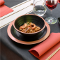 ASSIETTES 'ASAMI WARE' 550 ML Ø22,9x3 CM NOIR MÉLAMINE (12 UNITÉ)