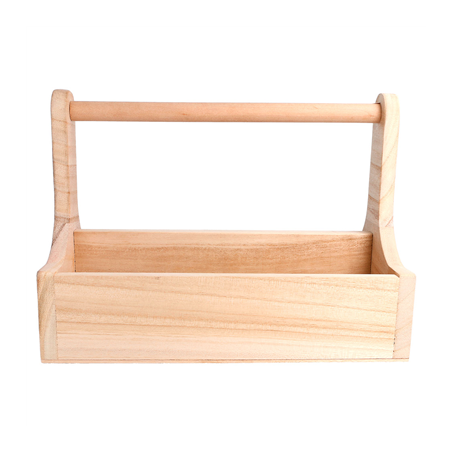 BOÎTE PRÉSENTATION AVEC ANSE  25x15,3x18 CM NATUREL BOIS (1 UNITÉ)