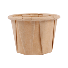 POTS TRAITEUR PAPIER PLISSÉ 22 ML (0,7 oz) 80 G/M2 Ø3,8/2,6x2,8 CM NATUREL PARCH.INGRAISSABLE (250 UNITÉ)